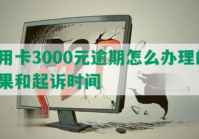 信用卡3000元逾期怎么办理的、后果和起诉时间