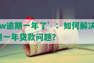 ‘2w逾期一年了’：如何解决2w逾期一年贷款问题？