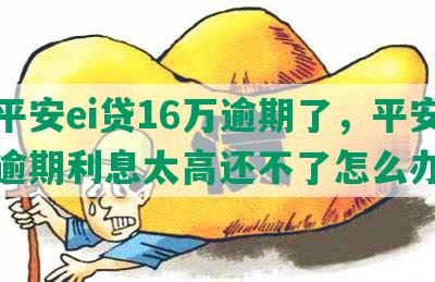 欠平安ei贷16万逾期了，平安贷款逾期利息太高还不了怎么办