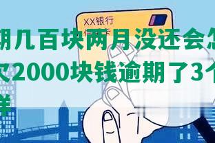 美团逾期几百块两月没还会怎样处理，美团欠2000块钱逾期了3个月会怎么样