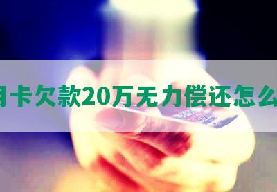 信用卡欠款20万无力偿还怎么办？