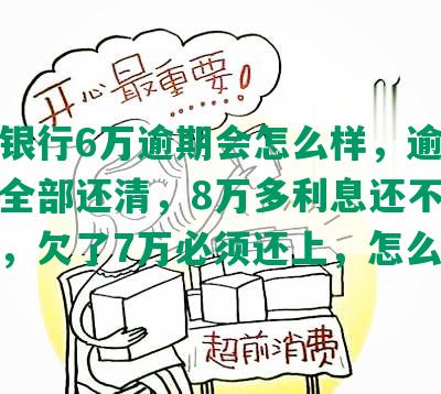 浦发银行6万逾期会怎么样，逾期六天要全部还清，8万多利息还不起怎么办，欠了7万必须还上，怎么办？