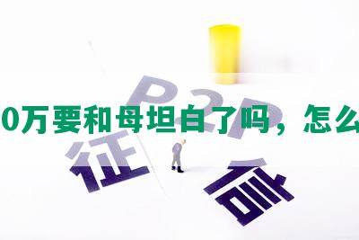 欠20万要和母坦白了吗，怎么办？