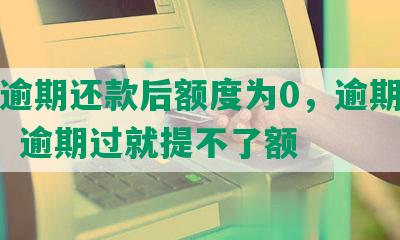 光大逾期还款后额度为0，逾期额度变0，逾期过就提不了额