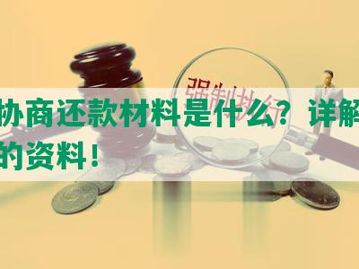 白条协商还款材料是什么？详解准确必要的资料！