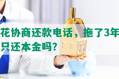 拿去花协商还款电话，拖了3年，能协商只还本金吗？