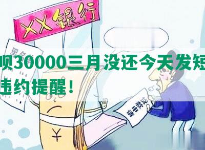 花呗30000三月没还今天发短信，违约提醒！