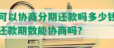 民贷可以协商分期还款吗多少钱一个月，还款期数能协商吗？