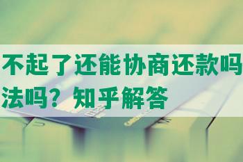 借款还不起了还能协商还款吗？怎么办？合法吗？知乎解答