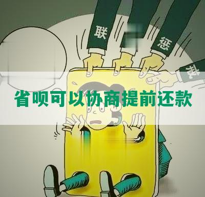 省呗可以协商提前还款