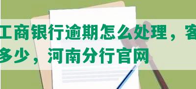 河南工商银行逾期怎么处理，客服电话是多少，河南分行官网