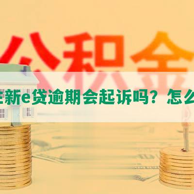 民生新e贷逾期会起诉吗？怎么办？