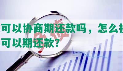 闪银可以协商期还款吗，怎么操作，多久可以期还款？