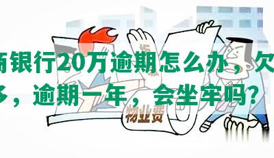 招商银行20万逾期怎么办，欠款2万多，逾期一年，会坐牢吗？