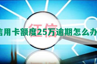 信用卡额度25万逾期怎么办？