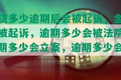 网贷贷多少逾期后会被起诉，金额逾期会被起诉，逾期多少会被法院起诉，逾期多少会立案，逾期多少会上征信