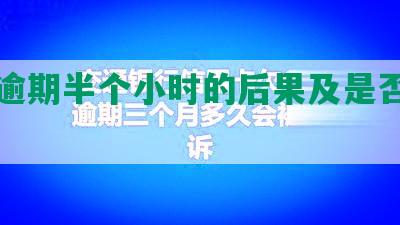 网贷逾期半个小时的后果及是否会上征信