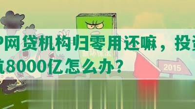 P2P网贷机构归零用还嘛，投资者被坑8000亿怎么办？