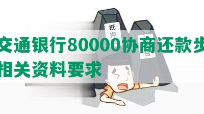 欠交通银行80000协商还款步骤及相关资料要求