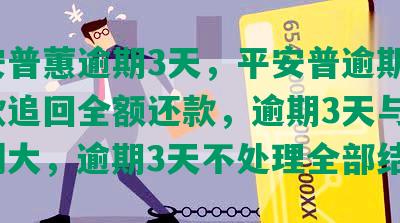 平安普蕙逾期3天，平安普逾期3天贷款追回全额还款，逾期3天与4天区别大，逾期3天不处理全部结算