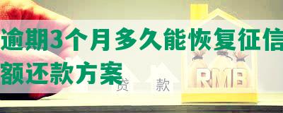 中信逾期3个月多久能恢复征信记录与全额还款方案