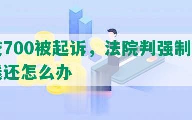 网贷700被起诉，法院判强制执行没钱还怎么办