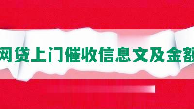 网贷上门催收信息文及金额