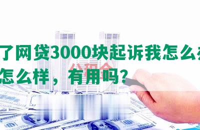 欠了网贷3000块起诉我怎么办，会怎么样，有用吗？