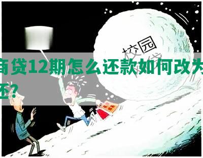 网商贷12期怎么还款如何改为24期还？