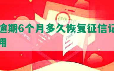 网贷逾期6个月多久恢复征信记录正常使用