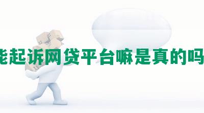 能起诉网贷平台嘛是真的吗？