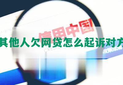 其他人欠网贷怎么起诉对方