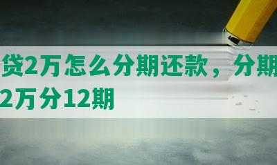 网商贷2万怎么分期还款，分期还清，借2万分12期