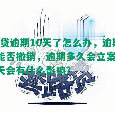 网捷贷逾期10天了怎么办，逾期20天能否撤销，逾期多久会立案，逾期3天会有什么影响？