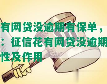 征信花有网贷没逾期有保单，合成完整标题：征信花有网贷没逾期有保单的重要性及作用