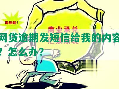 朋友网贷逾期发短信给我的内容真实违法？怎么办？