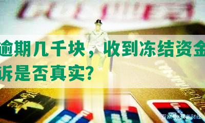 美团逾期几千块，收到冻结资金短信，起诉是否真实？