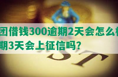 美团借钱300逾期2天会怎么样？逾期3天会上征信吗？