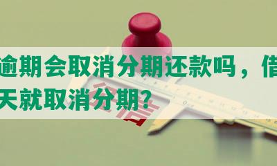 美团逾期会取消分期还款吗，借款逾期几天就取消分期？