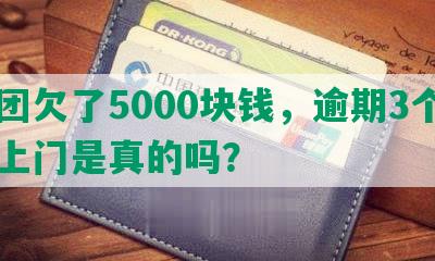 美团欠了5000块钱，逾期3个月右上门是真的吗？