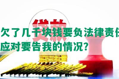 美团欠了几千块钱要负法律责任吗？如何应对要告我的情况？