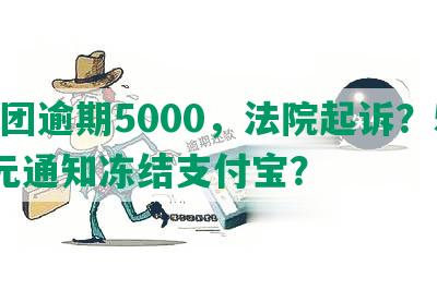 美团逾期5000，法院起诉？500元通知冻结支付宝？