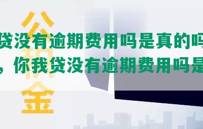 你我贷没有逾期费用吗是真的吗吗安全吗，你我贷没有逾期费用吗是真的吗吗