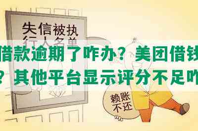 美团借款逾期了咋办？美团借钱逾期咋办？其他平台显示评分不足咋解决