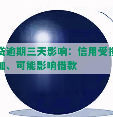 你我贷逾期三天影响：信用受损、罚息增加、可能影响借款