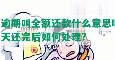 美团逾期叫全额还款什么意思啊:逾期三天还完后如何处理?