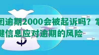 美团逾期2000会被起诉吗？掌握关键信息应对逾期的风险