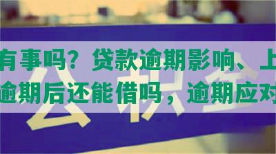 逾期有事吗？贷款逾期影响、上征信吗，逾期后还能借吗，逾期应对指南