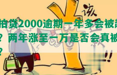 欠拍拍贷2000逾期一年多会被起诉吗？两年涨至一万是否会真被法院起诉？