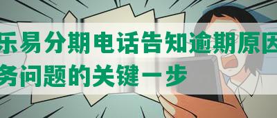 详解乐易分期电话告知逾期原因：解决债务问题的关键一步